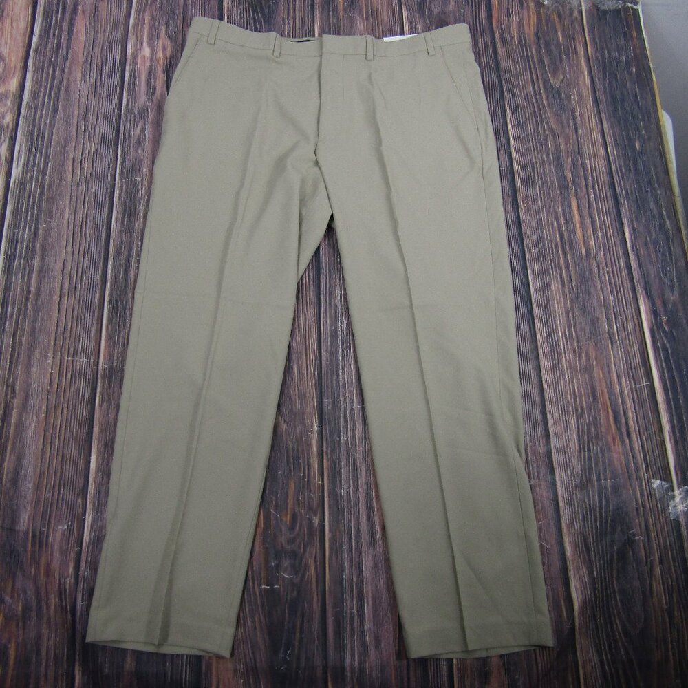 Perry Ellis Portfolio NEW Mens Slim Fit Golf Dress Pants Aluminum Beige 40x30‎